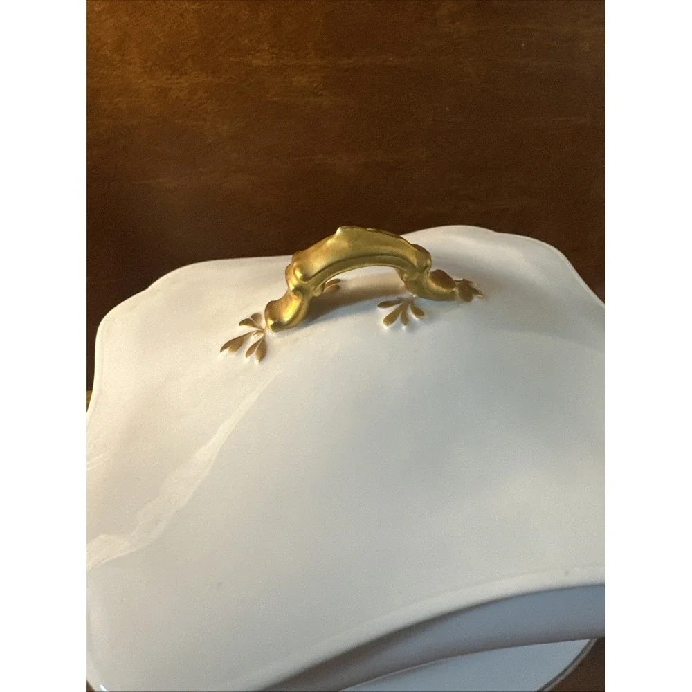 Antique Haviland Limoges H&C France Gold Gilt Lidded Covered Caserole 1890s
